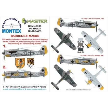 Montex Fw 190A-3 (HASEGAWA) maszkoló