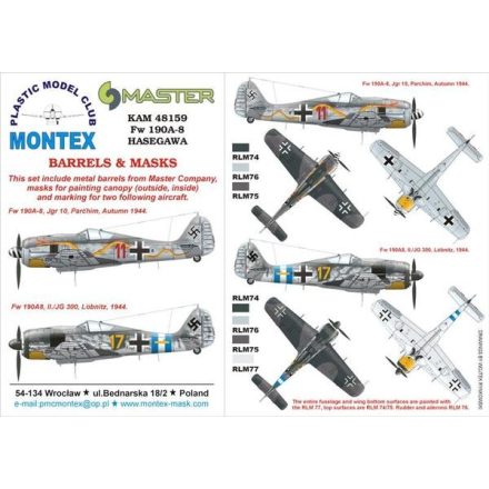 Montex Fw 190A-8 (snake) (Tamiya) maszkoló