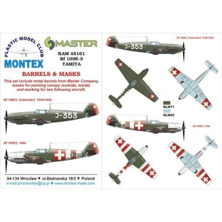 Montex Bf 109E-3 (Swiss) (Tamiya) maszkoló