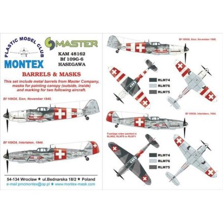 Montex Bf 109G-6 (Swiss) (Hasegawa) maszkoló