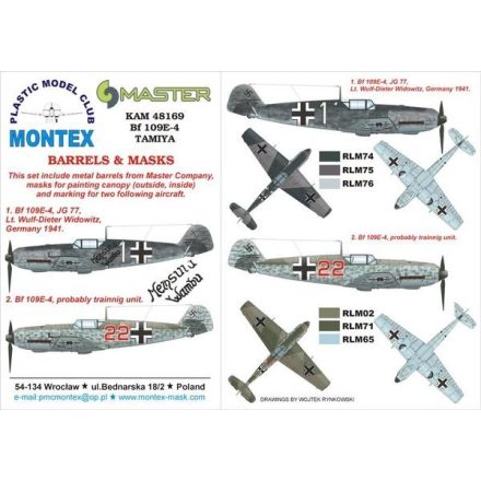 Montex Bf 109E-4 (Tamiya) maszkoló