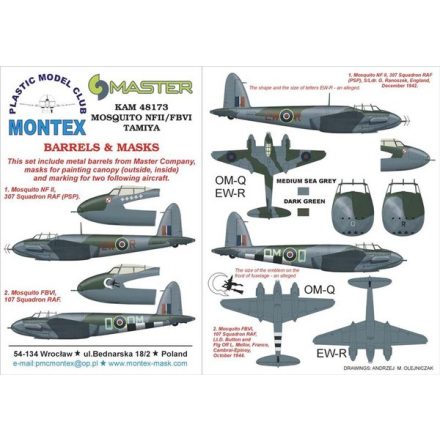 Montex DH MOSQUITO (Tamiya) maszkoló