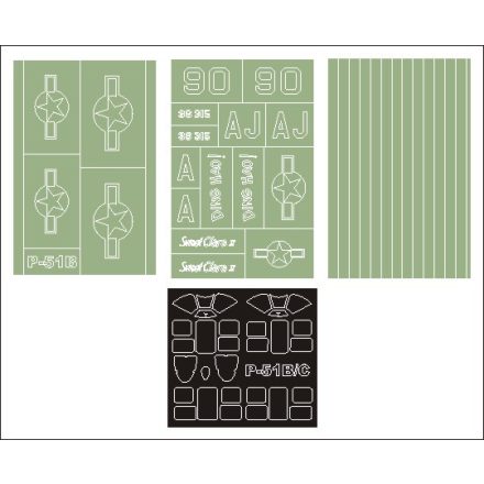 Montex P-51B Mustang (TRUMPETER) maszkoló