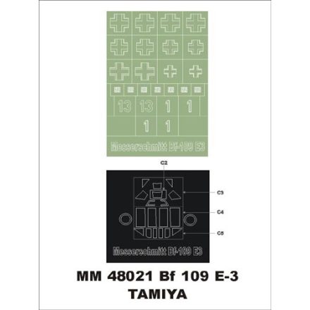 Montex Bf-109 E-3 (Tamiya) maszkoló