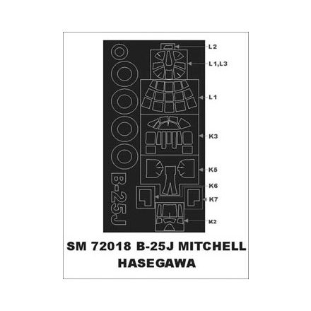 Montex B-25J Mitchell (Hasegawa) maszkoló