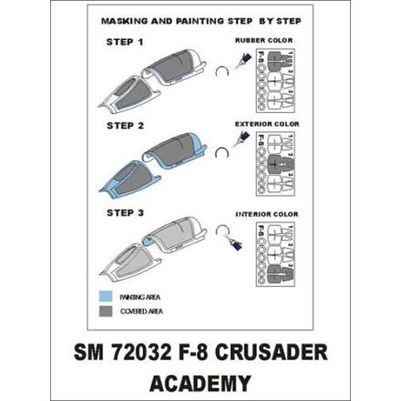 Montex F-8 Crusader (Academy) maszkoló