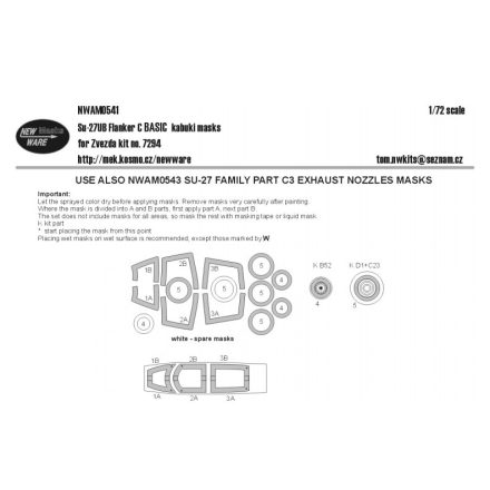 New Ware Su-27UB Flanker C BASIC (Zvezda) maszkoló