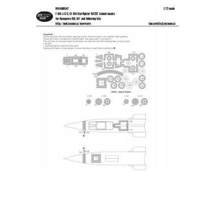 New Ware F-104 J/G/S, CF-104 Starfighter BASIC (Hasegawa) maszkoló