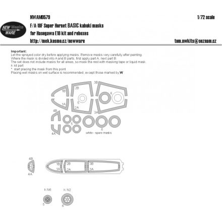 New Ware F/A-18F Super Hornet BASIC (Hasegawa) maszkoló