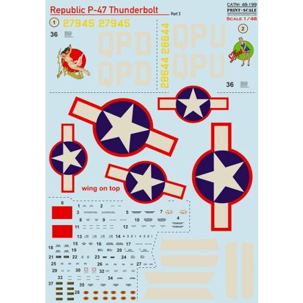 Print Scale Republic P-47 D Part 3 matrica