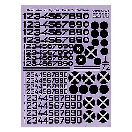 Print Scale Numbers and National Insignia for Condor Legion