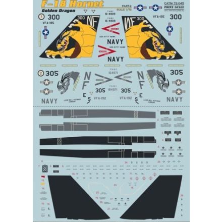 Print Scale McDonnell-Douglas F/A-18C Hornet Part 2 1. McDonnell-Douglas F/A-18C Bu No.164909 NF 300