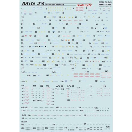 Print Scale Mikoyan MiG-23 Technical stencils matrica