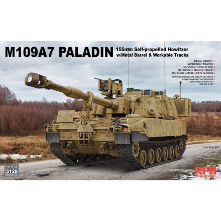 Rye Field Model M109A7 Paladin 155 mm Self-Propelled Howitzer with Workable Tracks makett