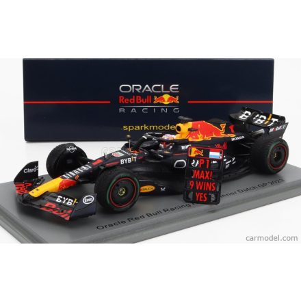 SPARK MODEL RED BULL F1 RB19 TEAM ORACLE RED BULL RACING N 1 WORLD CHAMPION WINNER DUTCH GP 2023 MAX VERSTAPPEN