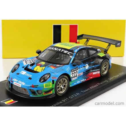 SPARK-MODEL PORSCHE 911 991 GT3 R TEAM ALLIED RACING N 222 24h SPA 2021 L.KERN - B.BUUS - J.APOTHELOZ - A.SANTAMATO