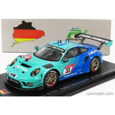 SPARK-MODEL PORSCHE 911 991-2 GT3 TEAM FALKEN MOTORSPORT N 33 24h NURBURGRING 2021 K.BACHLER - D.WERNER - T.PREINING - L.D.ARNOLD