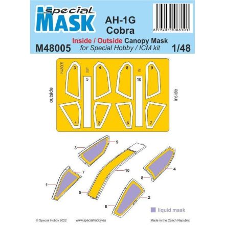 Special Hobby AH-1G Cobra Mask (ICM, Special Hobby) maszkoló