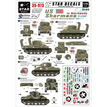 Star Decals U.S. Shermans in Normandy matrica