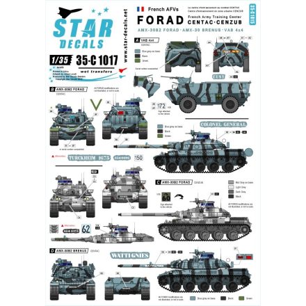 Star Decals FORAD training centre. AMX-30 B2, AMX-30 B2 BRENNU.S. and VAB 4x4 APC. matrica