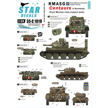 Star Decals RMASG Centaurs - Royal Marines tanks in Normandy. Centaur Mk.IV. matrica