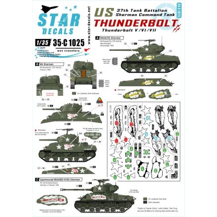 Star Decals Thunderbolt V / VI / VII matrica