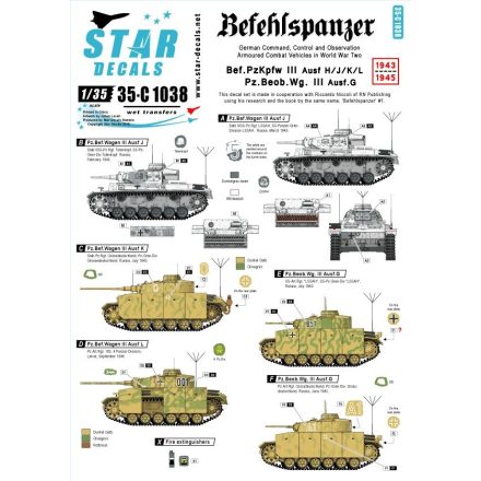 Star Decals Pz.Bef.Wagen III Ausf H / J / K / L and Pz.Beob Wg.III Ausf.G matrica