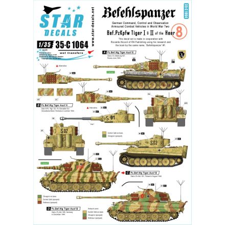 Star Decals Befehls Pz.Kpfw.VI Tiger I and Pz.Kpfw.VI Tiger II. Befehlspanzer # 8 matrica