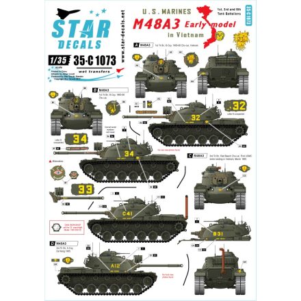 Star Decals U.S. Marines in Vietnam matrica