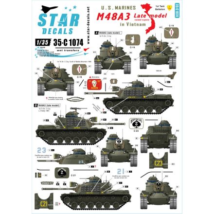 Star Decals U.S. Marines in Vietnam matrica