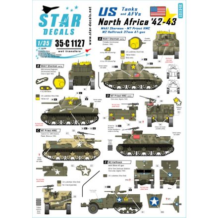 Star Decals U.S. tanks & AFVs in North Africa 1942-43 matrica