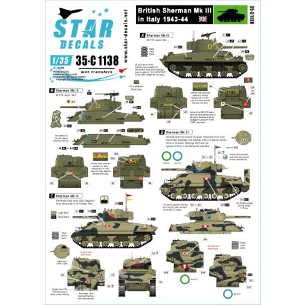 Star Decals British Sherman in Italy 1943-44 matrica