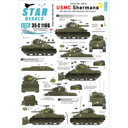 Star Decals USMC Shermans - Korean War 1950-53 matrica