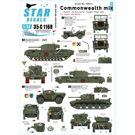 Star Decals Commonwealth mix - Korean War 1950-53 matrica