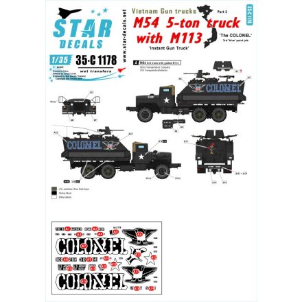 Star Decals Vietnam Gun Trucks # 3. The COLONEL matrica