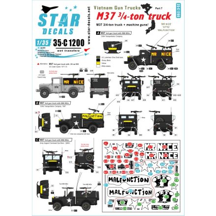 Star Decals Vietnam Gun Trucks # 7. matrica