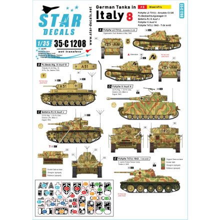 Star Decals German tanks in Italy # 8. Mixed AFVs matrica