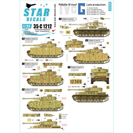 Star Decals Pz.Kpfw.IV Ausf.G - Late production Eastern Front 1943-44. matrica
