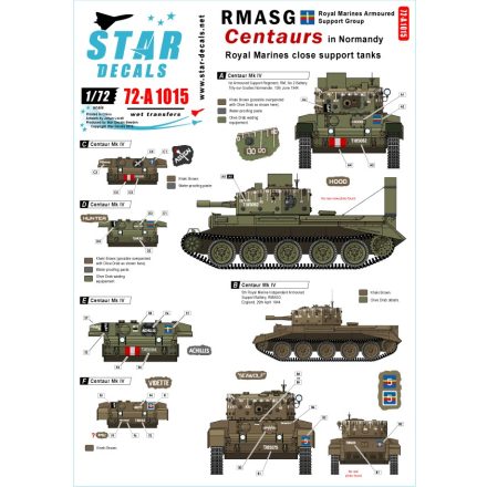 Star Decals Royal Marines Close Support tanks matrica