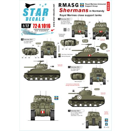 Star Decals Royal Marines Close Support tanks matrica