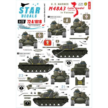 Star Decals U.S. Marines in Vietnam matrica