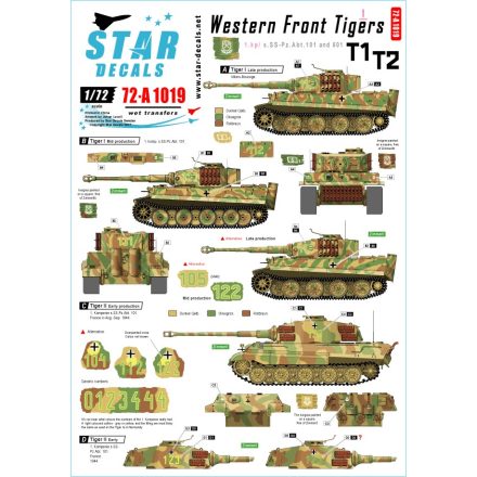 Star Decals Western Front Pz.Kpfw.VI Tigers # 1 matrica