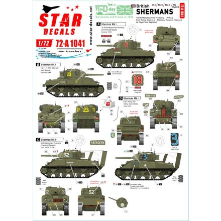 Star Decals British Shermans. 75th D-Day Special matrica