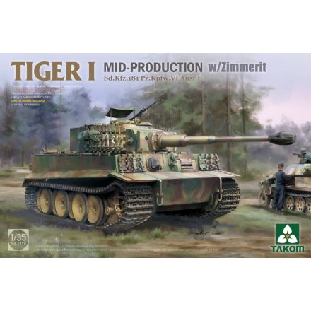 Takom Tiger I Mid-Production With Zimmerit Sd.Kfz.181 Pz.Kpfw.VI Ausf.E makett