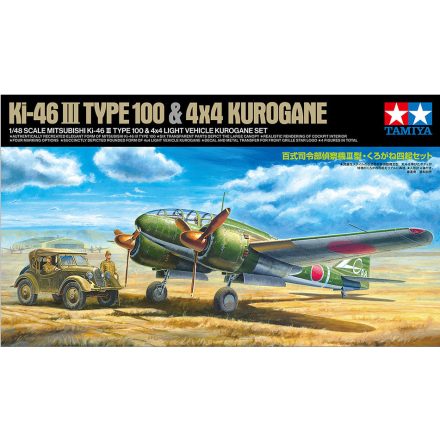 Tamiya Mitsubishi Ki-46 III Type 100 & 4x4 Light Vehicle Kurogane Set makett