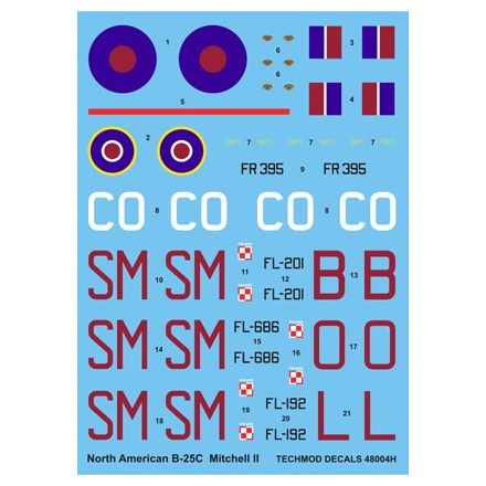 Techmod North American B-25C Mitchell II matrica