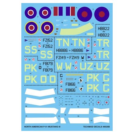 Techmod North American P-51 Mustang III matrica