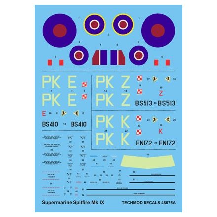 Techmod Supermarine Spitfire F.IX (Gabreski’s Spitfires) matrica