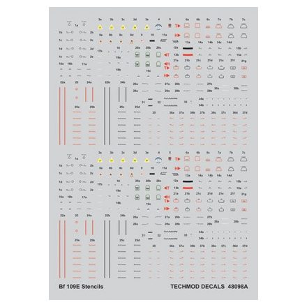 Techmod Stencils for Messerschmitt Bf 109E matrica