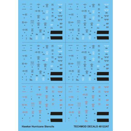 Techmod Hawker Hurricane stencils matrica